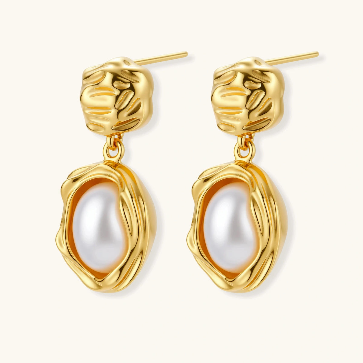 Petal Pearl Drop Earrings