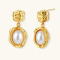 Petal Pearl Drop Earrings